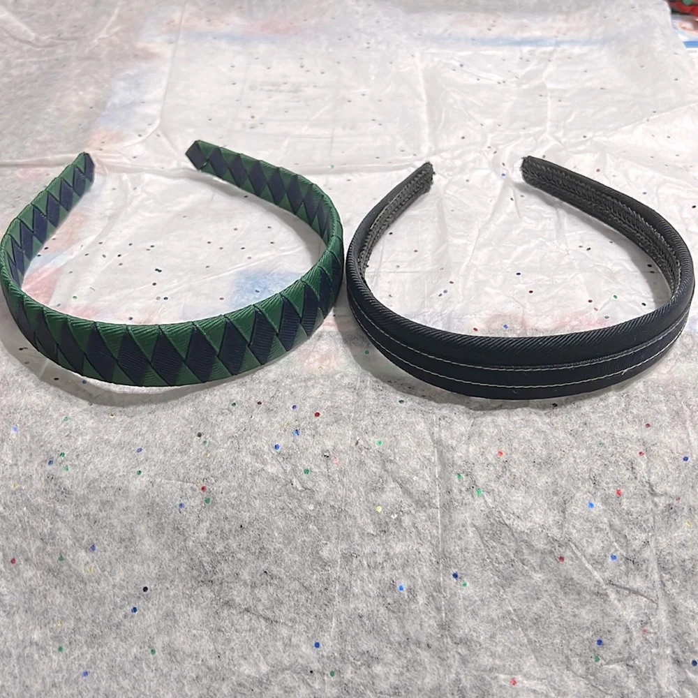🌺2 Fabric Headbands Blue and Green & blue